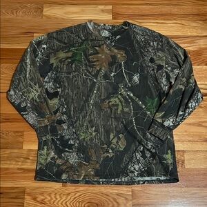 Vintage Camouflage Long Sleeve Men's Shirt